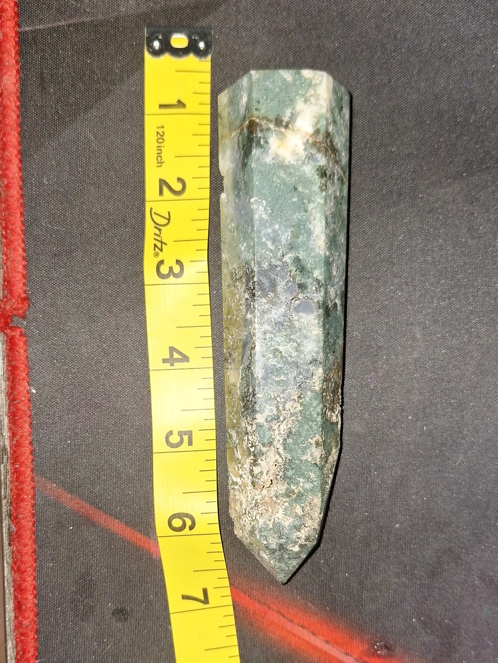Moss Agate Tower 6 Inches